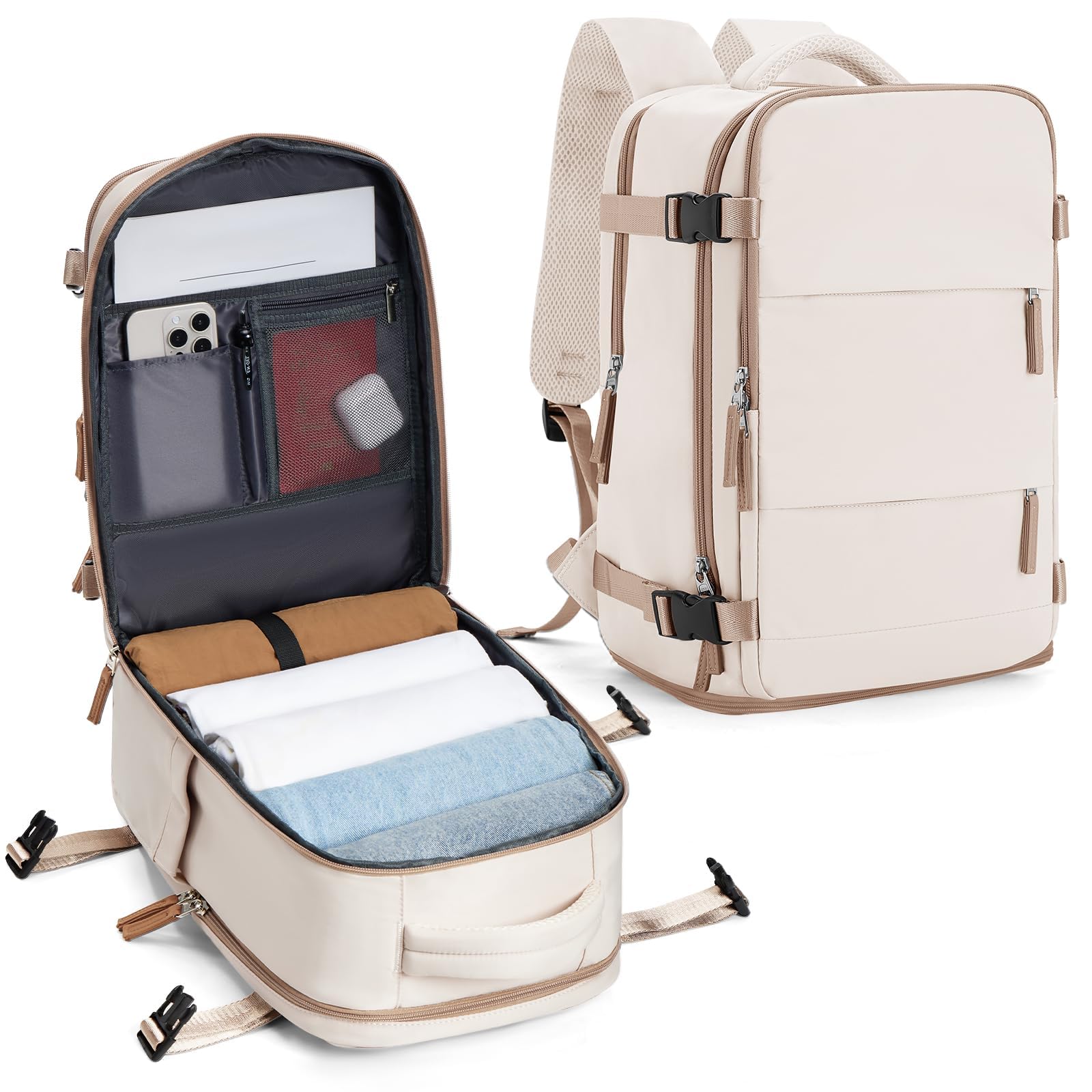 SZLX Zaino Ryanair 40x30x20 Donna Zaino da Viaggio 40x30x20 Wizzair Bagaglio a Mano Uomo per Laptop da 14 Pollici Borse da Cabina Easyjet con Porta Scarpe