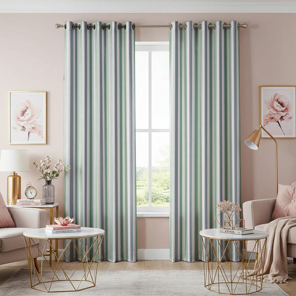 Rideaux vert menthe occultants pour chambre de style moderne aux tons doux