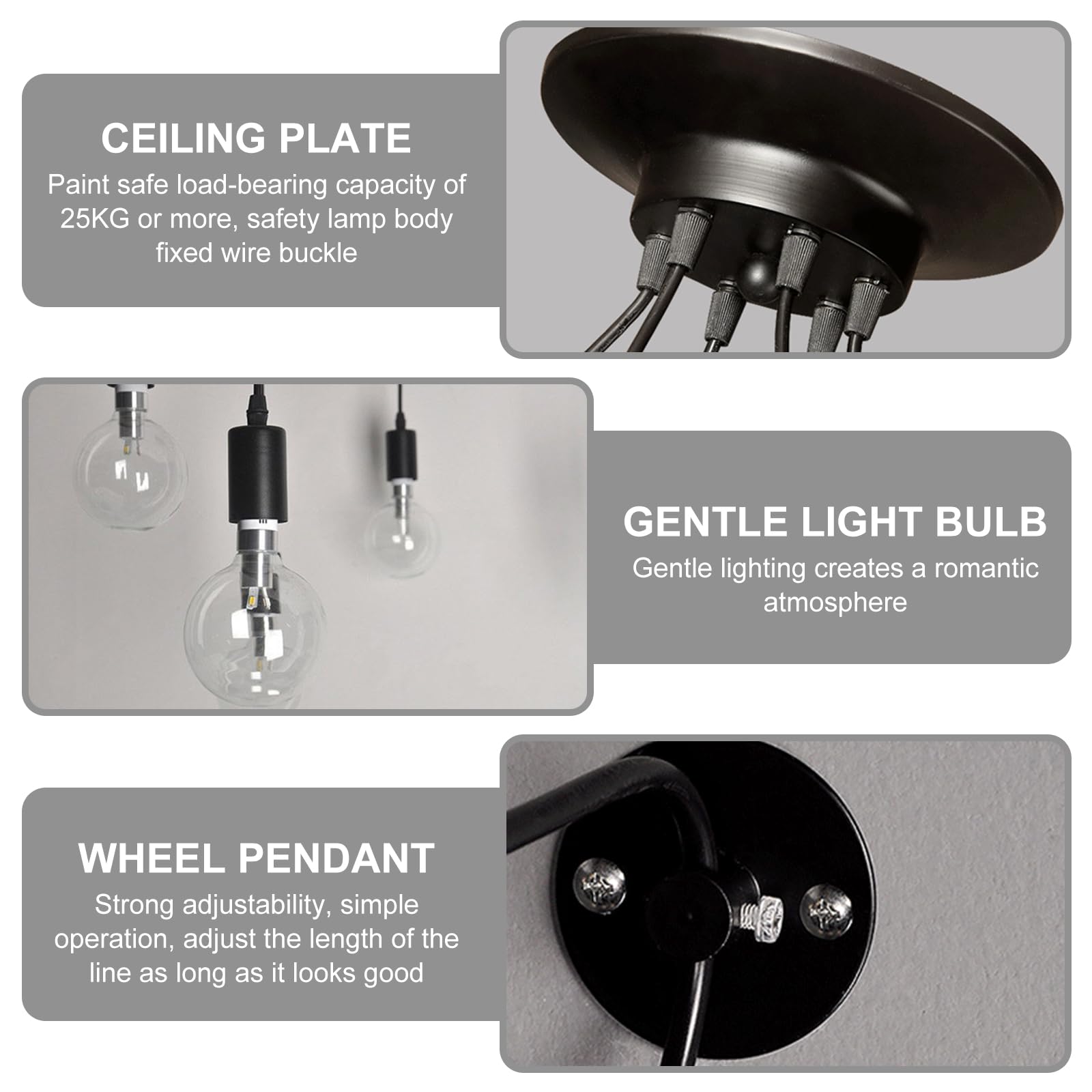 BORDEAG Lampadario a forma di ragno, 8 teste, fai da te, attacco E27, lampada da soffitto regolabile fai da te con cavo da 150 cm, lampadario vintage industriale per sala da pranzo, camera da letto