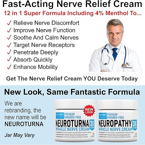 Miniatura 7 de Crema de alivio de nervios neuropatía Crema de alta calidad para alivio específico y comodidad nerviosa calmante Máxima fuerza con 4% de mentol