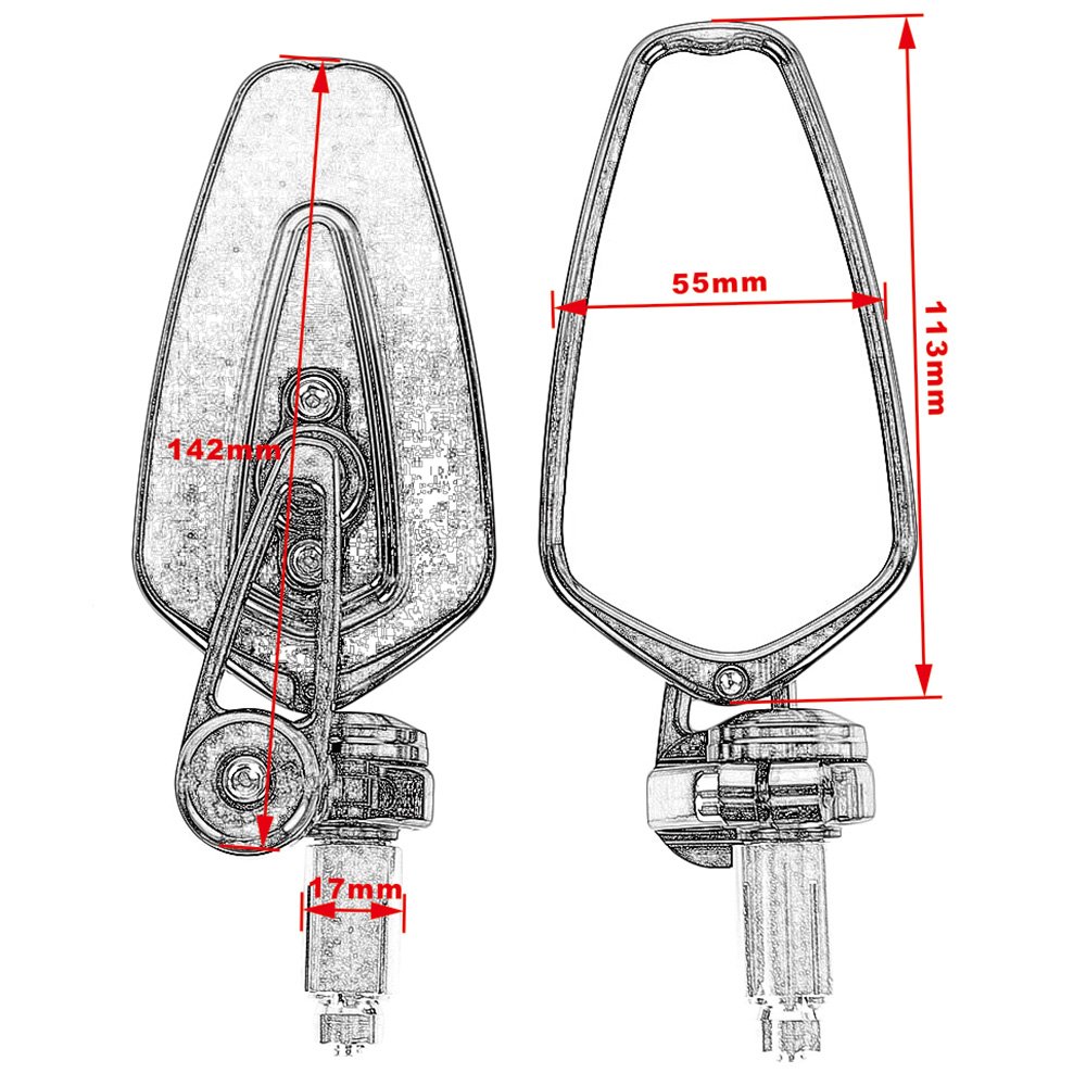 aluminium rétroviseur extrémité du moto guidon 22mm pour Yamaha pour Kawasaki