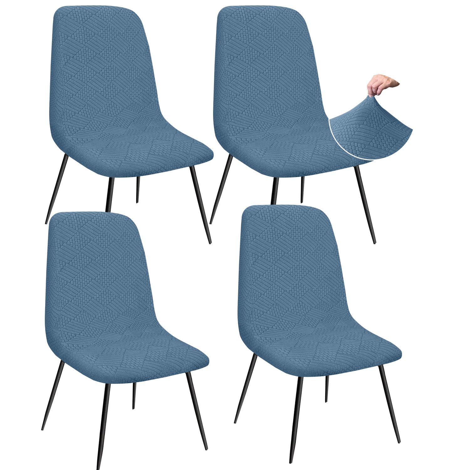 Granbest Jacquard Thickened Elastic Dining Chair Covers, Low Back Chair Slipcovers for Hotel Banquet, Wedding