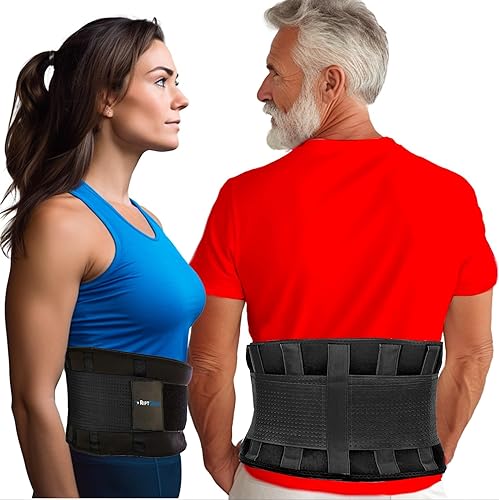 RiptGear Soporte lumbar para hombres y mujeres, diseñado para apoyar la parte inferior de la espalda, transpirable, ajustable y antideslizante