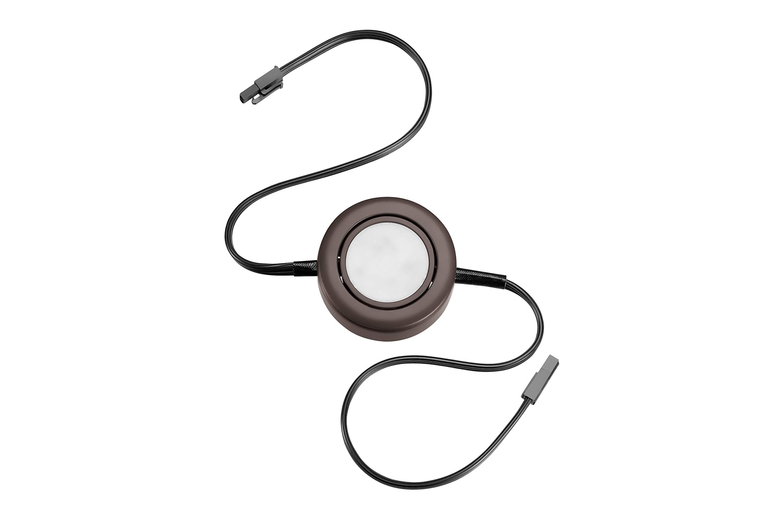 GETINLIGHT 2.75" Wide 4000K Swivel and Dimmable Wired LED Puck Lights Kit, Plug-in or Hardwired Installation, Recessed or Surface Mounted, Bronze Finished, IN-0107-1-BZ-40