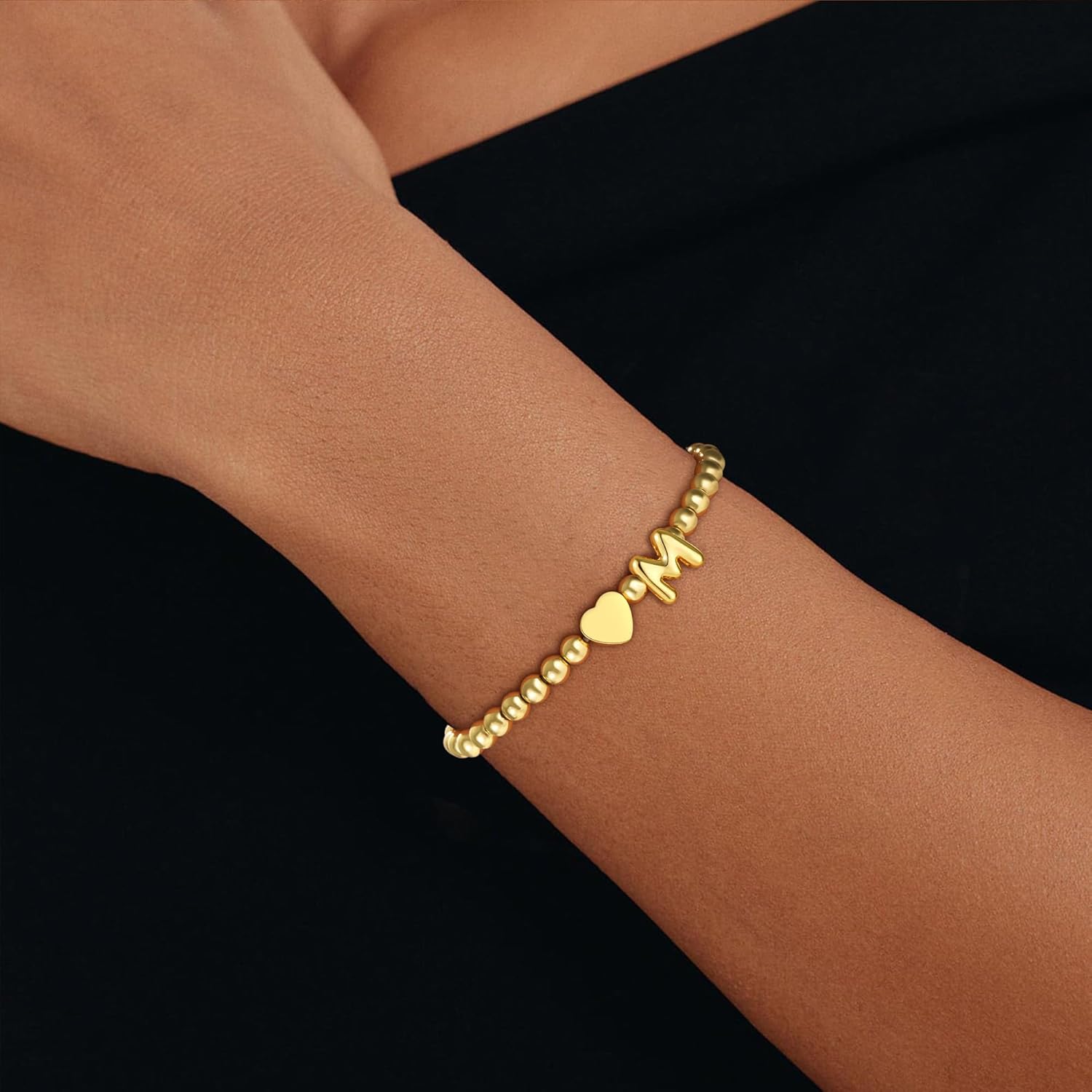 Valentines Day Gifts for Kids Girls- Initial Bracelet, 18K Gold Plated Heart Initial Bracelets for Women Girls Dainty Gold Bracelets Christmas Gift for Women Teen Girl Gifts Trendy Stuff - Image 4