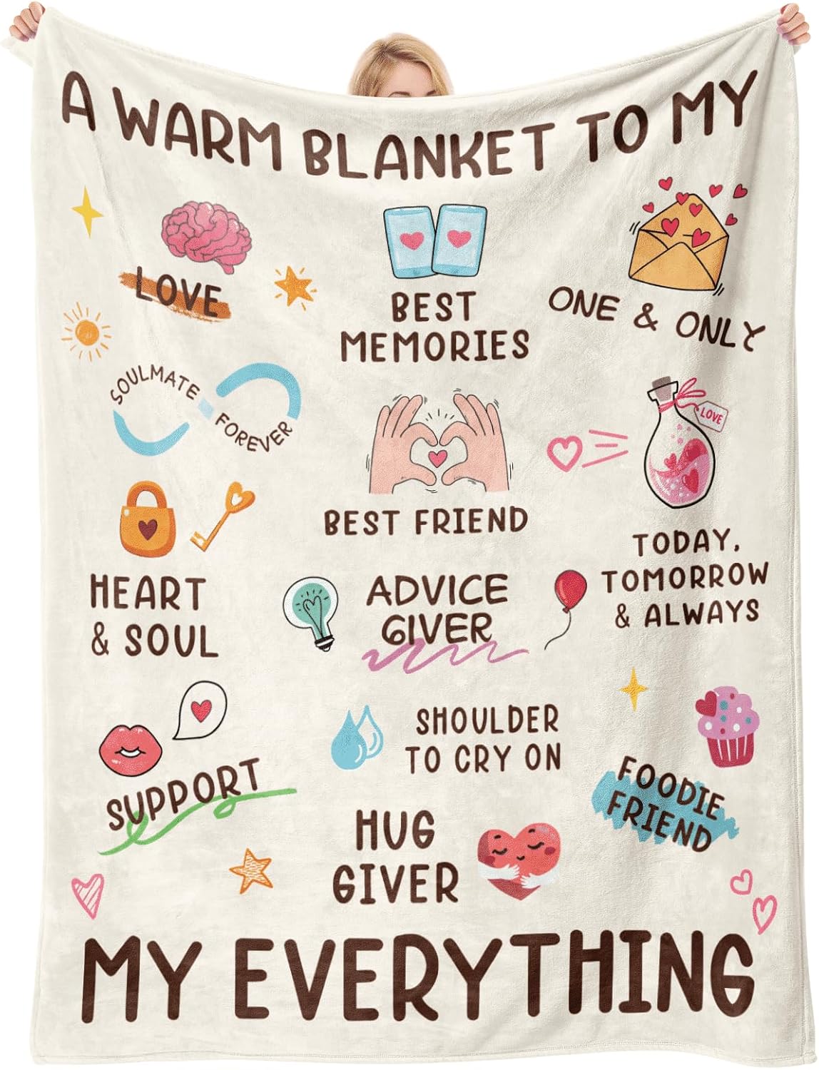 Couples Blanket Gifts 80''x60'', Romantic Valentine's Day Gifts for Boyfriend Girlfriend, Birthday Valentines Christmas Wedding Gifts for Wife Husband, Warm Blanket to My Everything