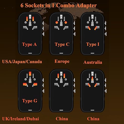 Miniatura 2 de Convertidor de voltaje de 220 V a 110 V, convertidores de viaje de Estados Unidos a Europa, adaptador de corriente de viaje internacional universal