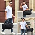 Carry on luaggage 22x14x9 Airlines Approved, Foldable Travel Duffel Bags Weekender Overnight Carry on Duffel Luggage Gym Duffle Bag with Wet Pocket & Shoe Compartment for Women Men(Black, 40L)