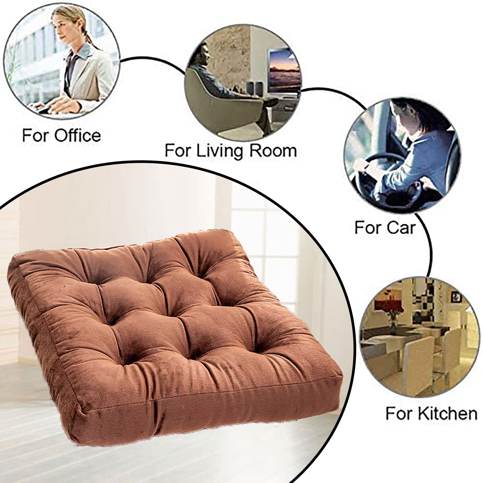 Set di 4 cuscini quadrati per sedie da pranzo e ufficio, design comodo ed elegante