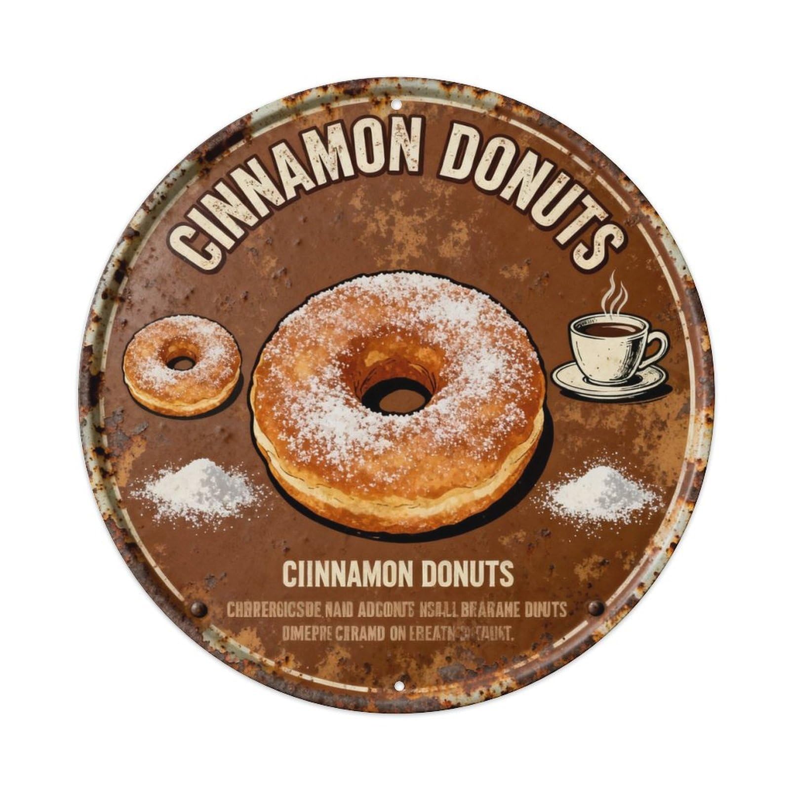 CINNAMON DONUTS Metal Tin Sign Plaque