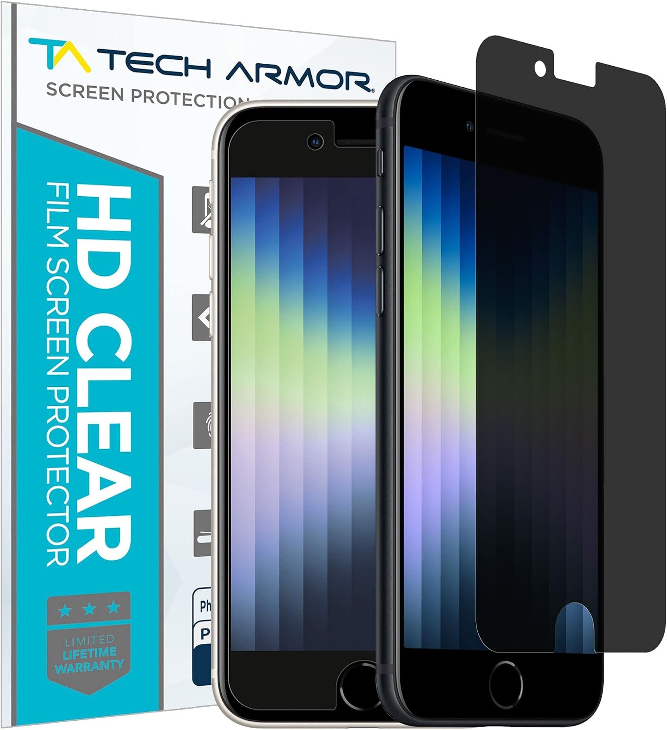 Tech Armor 4Way 360 Degree Privacy Film Screen Protector Designed for Apple NEW iPhone SE 3 (2022), iPhone SE 2 (2020), iPhone 7 and iPhone 8 (4.7 Inch) 1 Pack