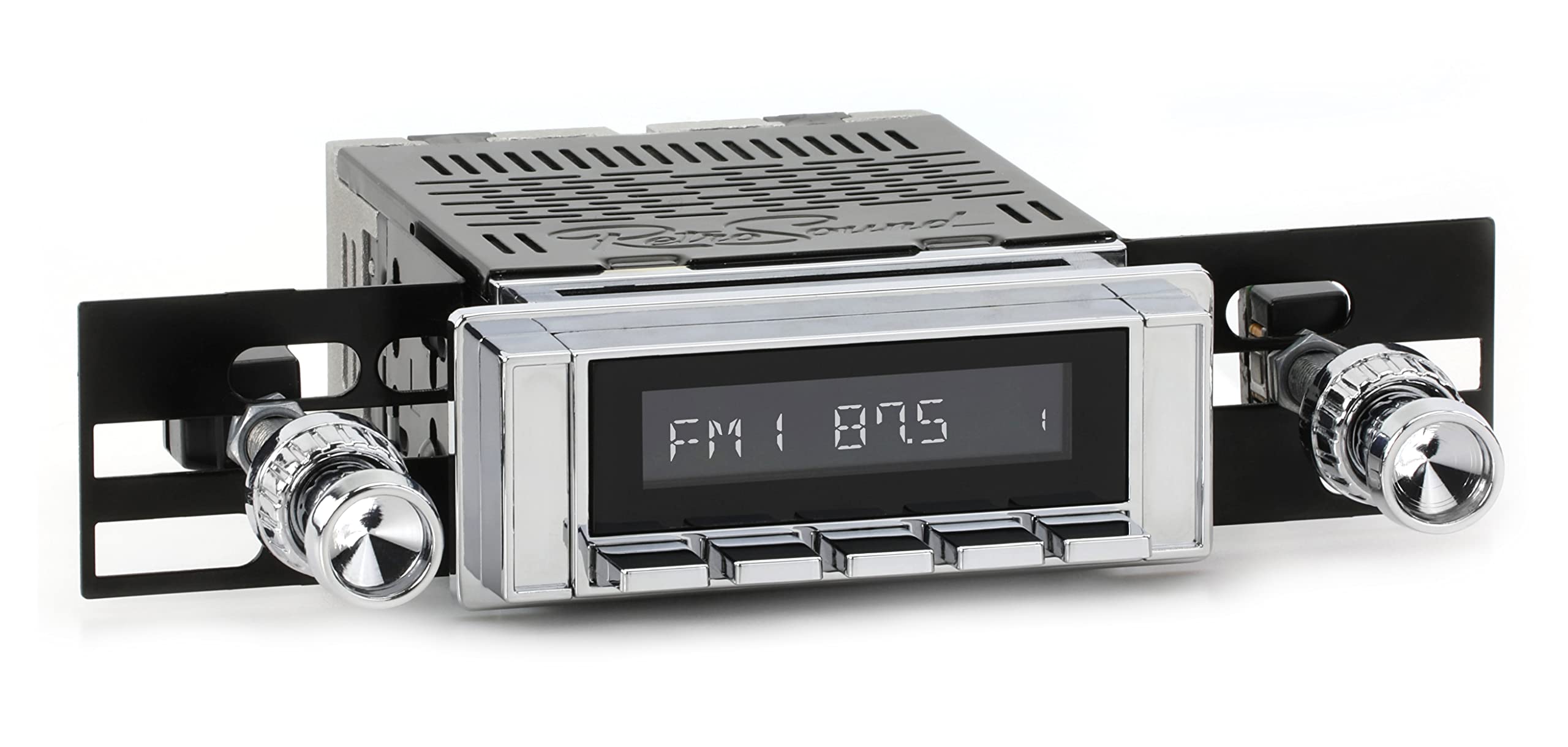 RetroSound HC-111-04-74 Hermosa Direct-Fit Radio for Classic Vehicles (Chrome Face and Buttons and Chrome Bezel)