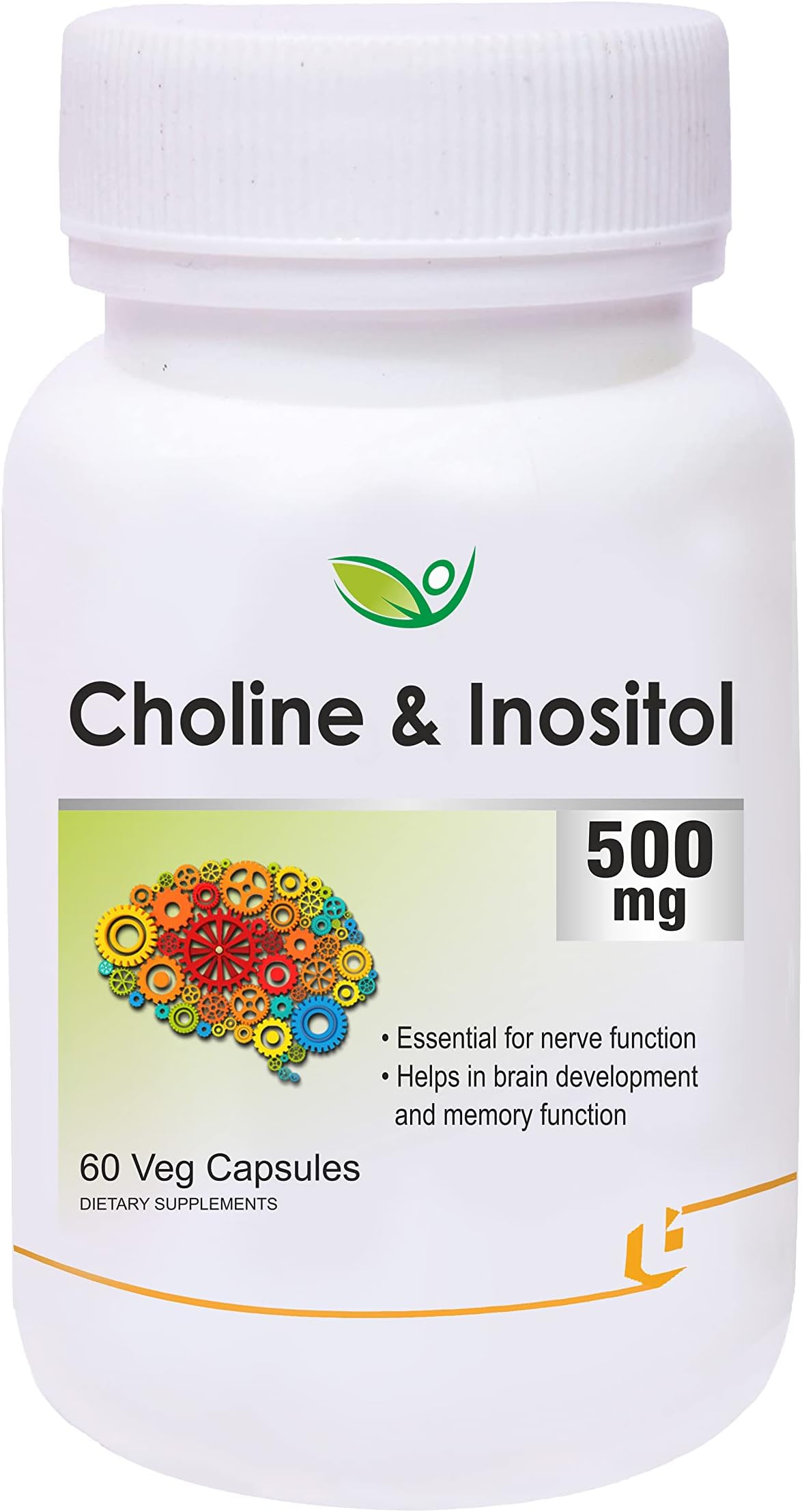 Biotrex Nutraceuticals Choline And Inositol 500mg | Brain & Nerve Function | Better Motor Signal | Liver & Heart Health | Lab Tested | 60 Veg Capsules