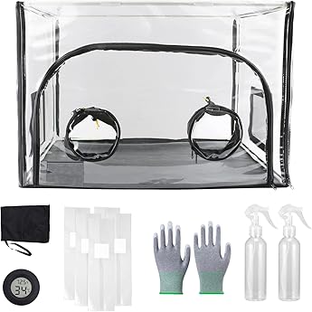 Advanced Still Air Box with Induction Scalpel Sterilizer for Agar Work, LC Prep, and Mycology – Collapsible SAB for Growing Mushrooms, Fungi, and Mycelium – Includes LED Light and Wire Rack