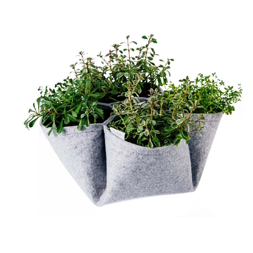 EQUAHOME Cootie Catcher Grey Garden Pot Handmade, 25cm x 25cm x 15cm