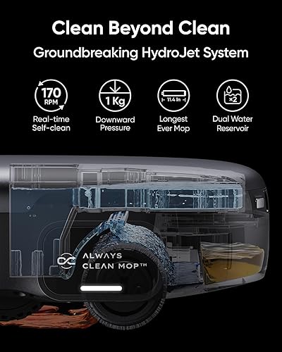 Miniatura 2 de eufy Robot aspirador Omni S1 Pro, sistema HydroJet con fregona de rodillo, robot aspirador y fregona combinados, ozono ecológico, succión increíble,