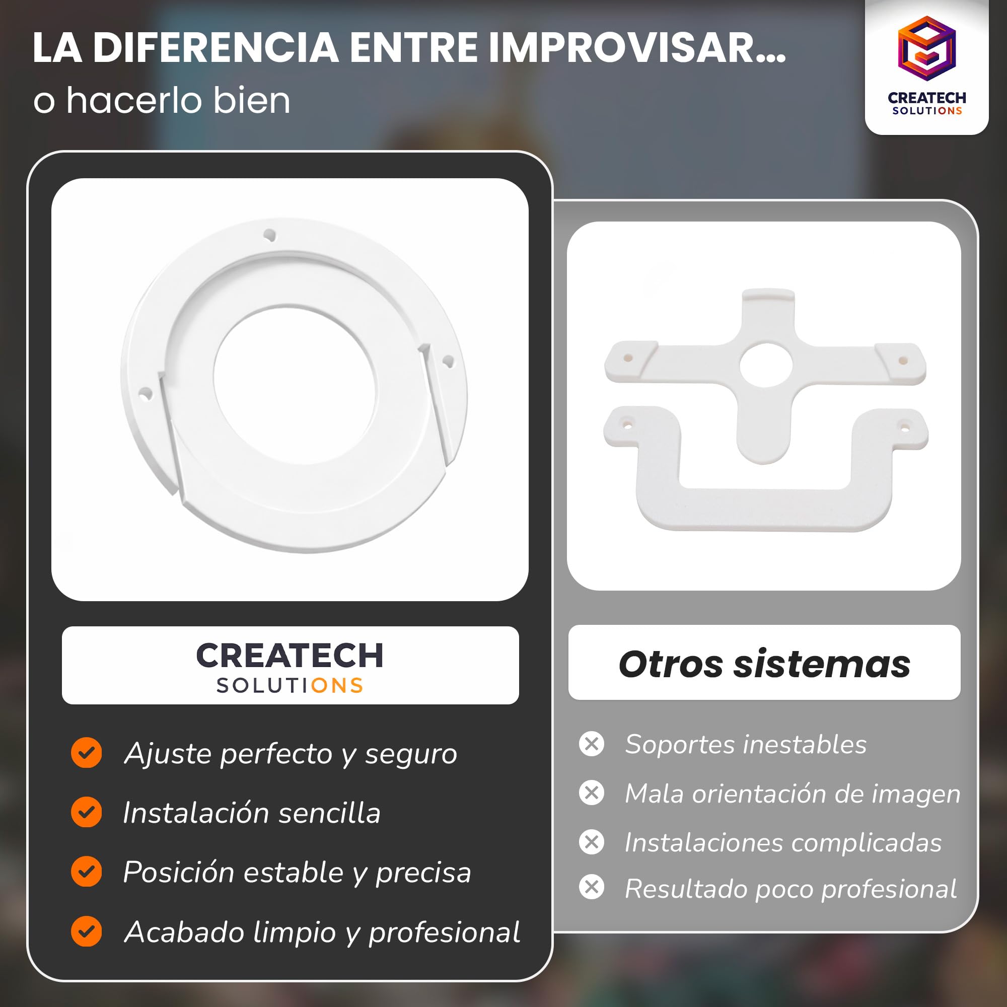 Soporte Para Proyector Compatible con Samsung Freestyle 1-2-3/ Soporte Pared y Techo Para Proyector/ Estante Para Modelo Freestyle 1-2-3 Pared o Techo 1 Unidad Freestyle Redondo (Blanco)