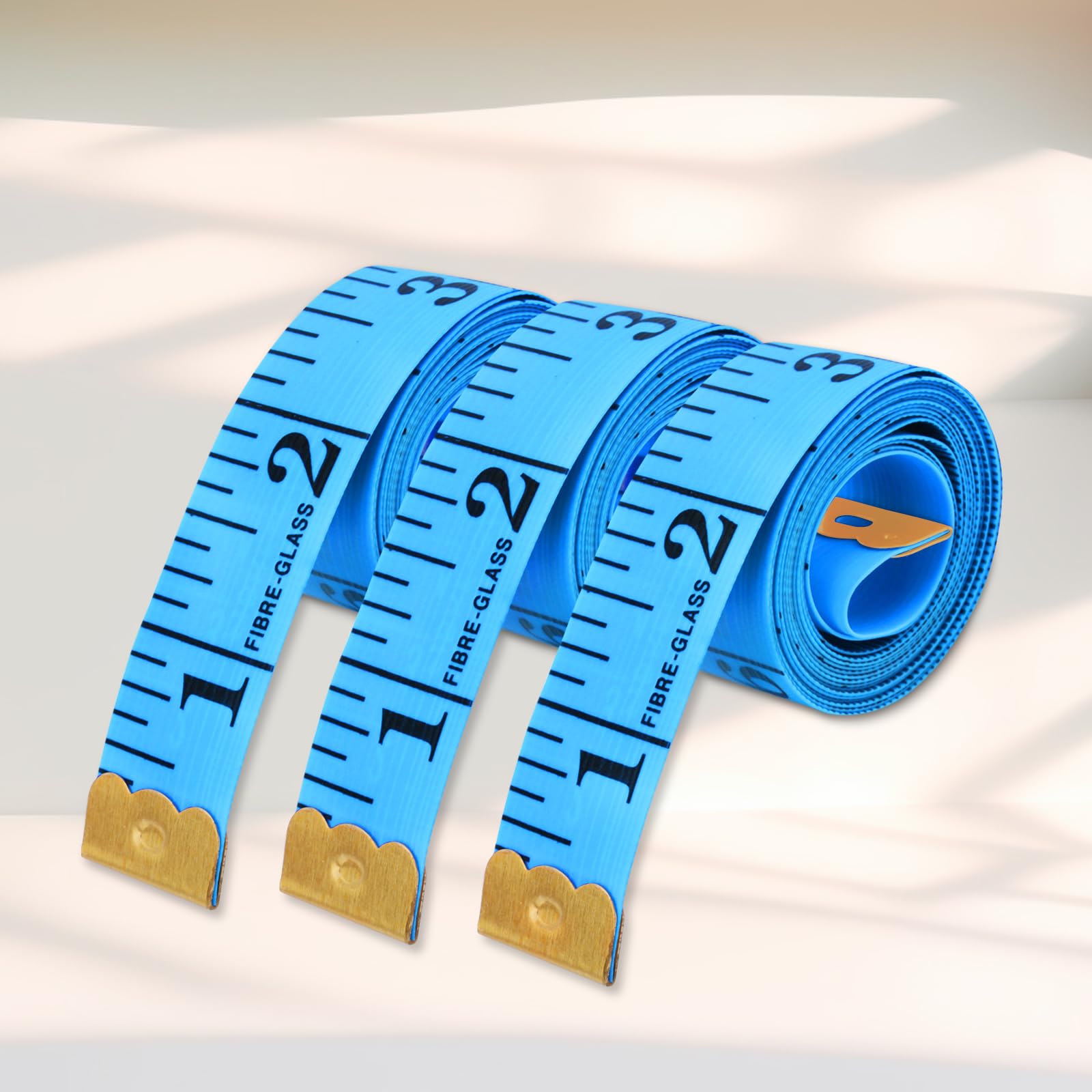 Paquete doble de 3 cintas métricas de 152.4 cm, tela de costura para pérdida de peso, regla suave para pérdida de peso, medición corporal médica, costura, sastrería, regla de manualidades, color azul