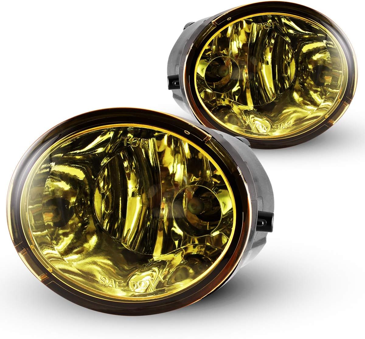AUTOWIKI Fog Lights Fit for 2000-2006 Toyota Tundra (Not Fit Steel Front Bumper Models)/ 2001-2007 Toyota Sequoia 2PCS With Yellow Lens