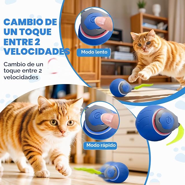Foto 5 de 7 de 2 Pelotas Gatos Interactivas Automático con 1 Alfombra de Juego