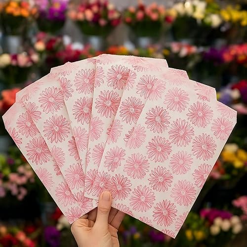 Miniatura 4 de 888 Display USA, Inc 200 unids 6 "x 9" Bolsas de regalo de papel de flores Bolsas de compras de ventas Bolsas de mano blancas con diseño de flores