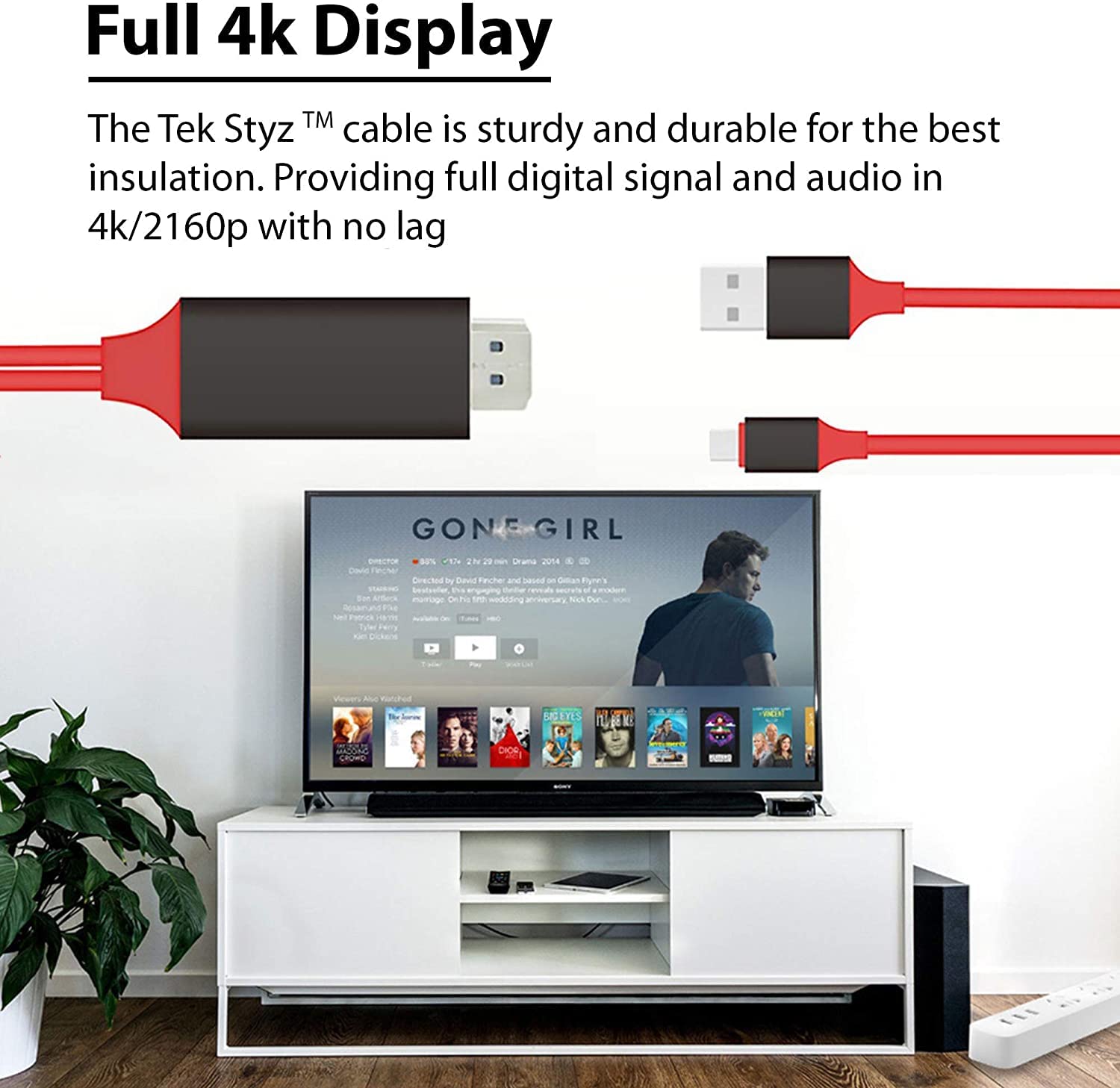 VOLT+ PRO USB-C HDMI Compatible with Google Pixel XL/Pixel 3/Pixel 3 XL/Pixel 3a/Pixel 4 XL at 4k with Power Port, 6ft Cable at Full 2160p@60Hz, 6Ft/2M Cable [RED/Thunderbolt 3 Compatible]
