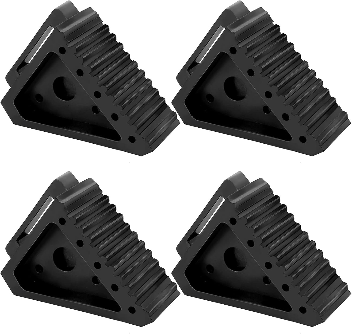 JOIKIT 4 Pack 8 x 4 x 6 Inch Solid Rubber Wheel Chock