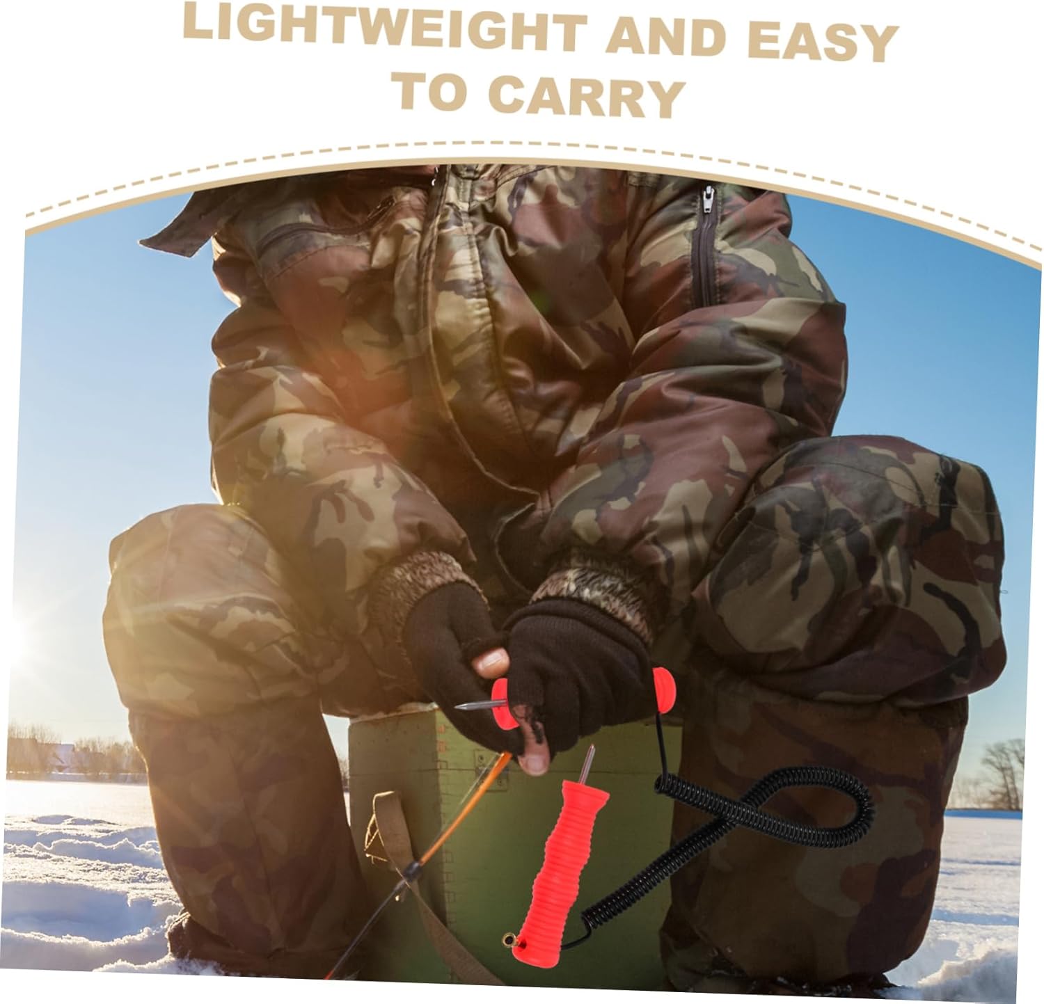 Ice Fishing Aids Ice Handle Breaking Removal Tool Winter Fishing Tip-ups Chisel Neck Strap
