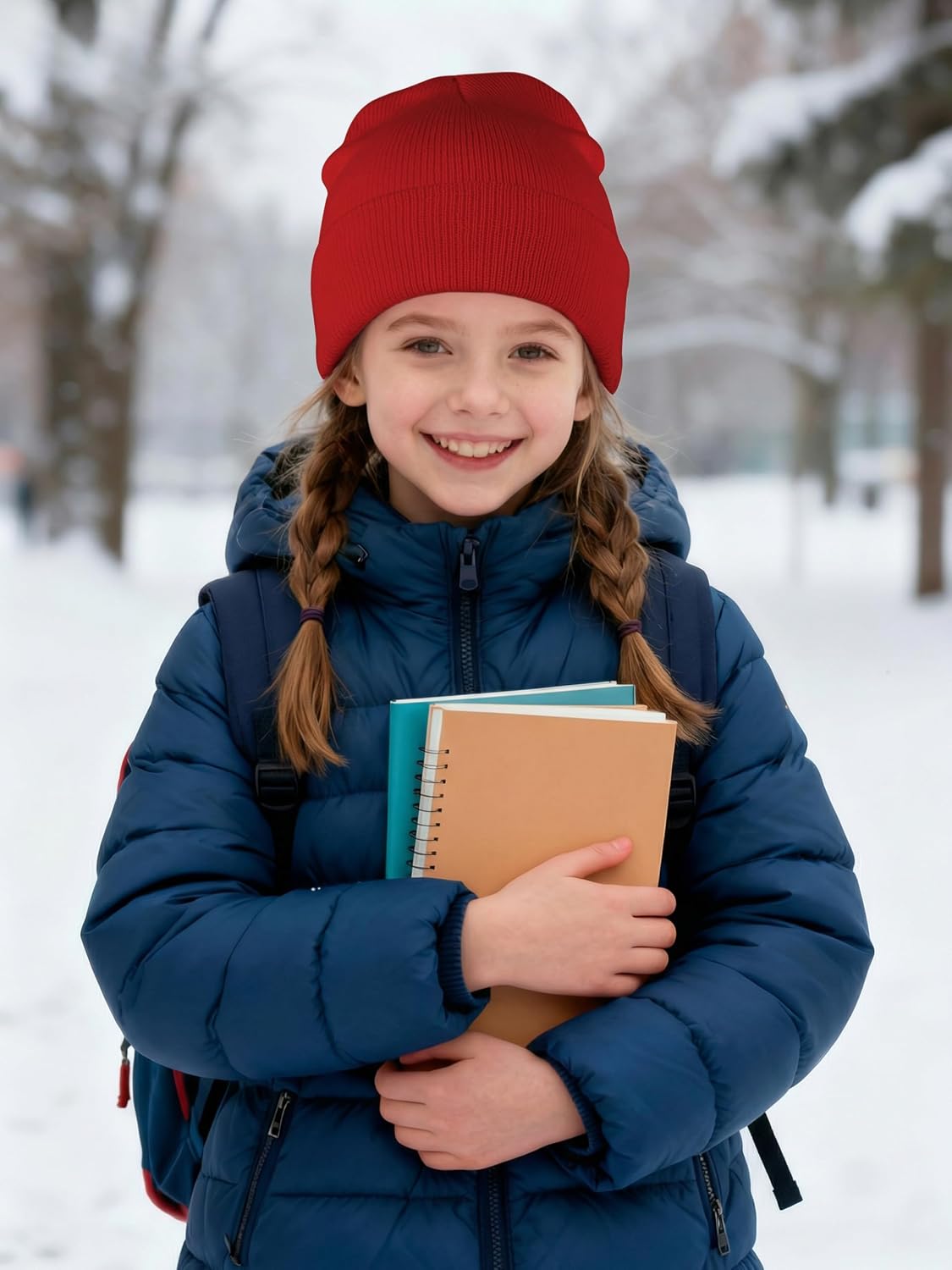 Cooraby Kid's Winter Beanies Knitted Warm Cold Weather Beanie Hats Boys Girls Caps