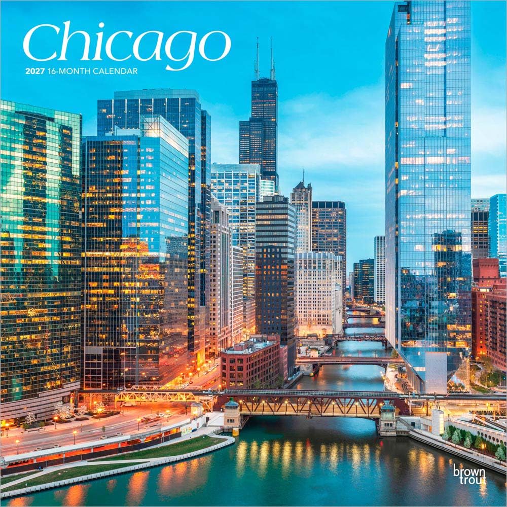 Chicago 2027 12 X 24 Inch (Hanging) Monthly Square Wall Calendar Plastic-Free: Original BrownTrout-Kalender [Mehrsprachig] [Kalender]