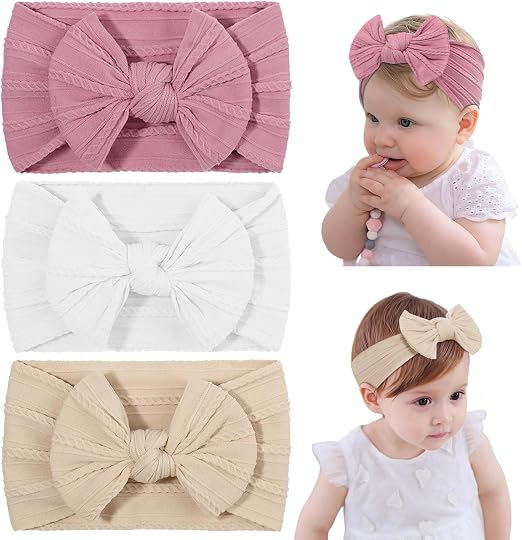 DiULi DiULi Bandeau Bébé Fille en Maille Crochet Douce