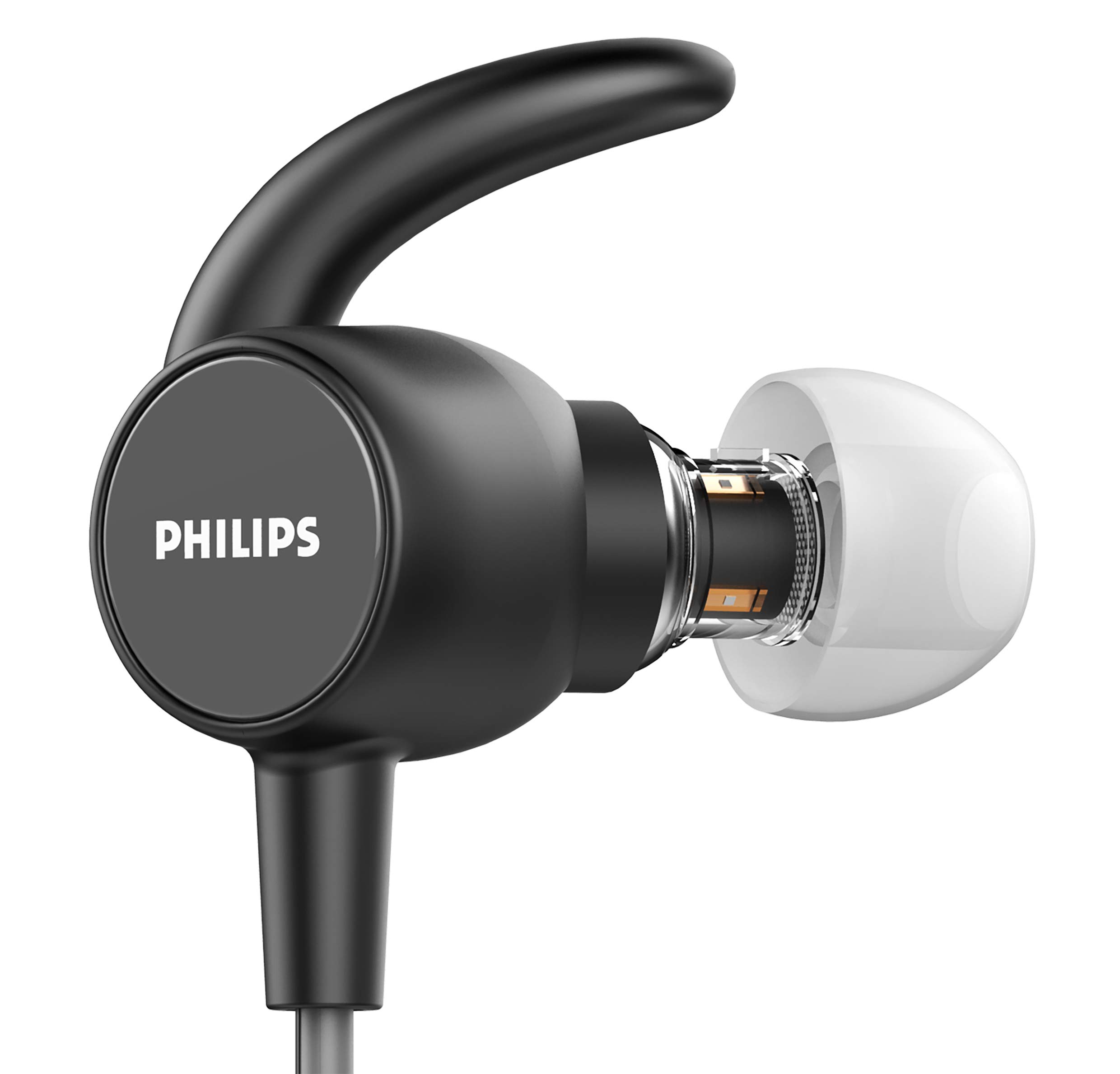 Philips In Ear SN503BK/00 Cuffie Auricolari Sport, Cardiofrequenzimetro Integrato, Bluetooth, 6 Ore Durata della Batteria, Funzione di Ricarica Rapida, IPX5 Resistenti all'Acqua e al Sudore, Nero