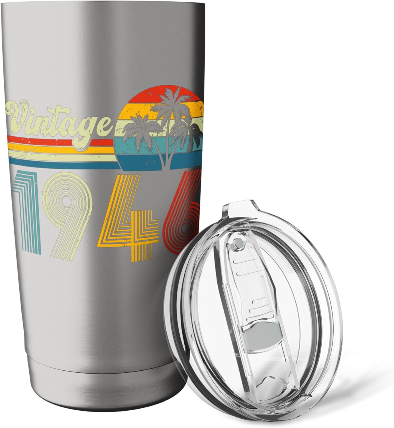 80 Years Old Gifts Vintage Made In 1946 Retro 80th Birthday Stainless Steel Insulated Tumbler - Image 5