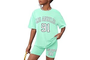 Girls VSCO Outfits Clothes Summer Outfits Letter Graphic Print Tee Shirt +...