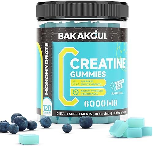 Gomitas de monohidrato de creatina para hombres y mujeres, 120 gomitas sin azúcar con glicinato de magnesio, L-treonato, L-taurina + vitamina B12