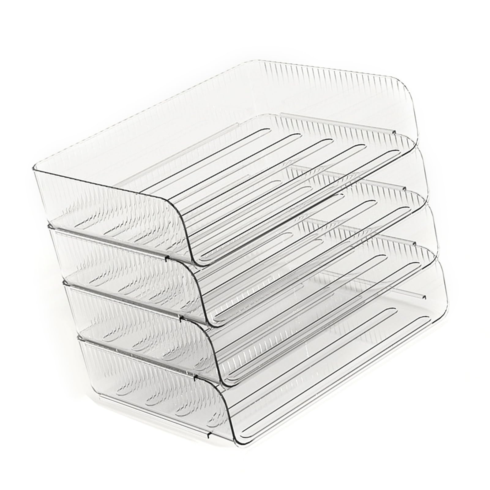 Bandeja organizadora de letras de papel apilable, organizador de archivos de documentos versátil y transparente para ahorro de espacio, para oficina, escuela y hogar, 4 Uds.
