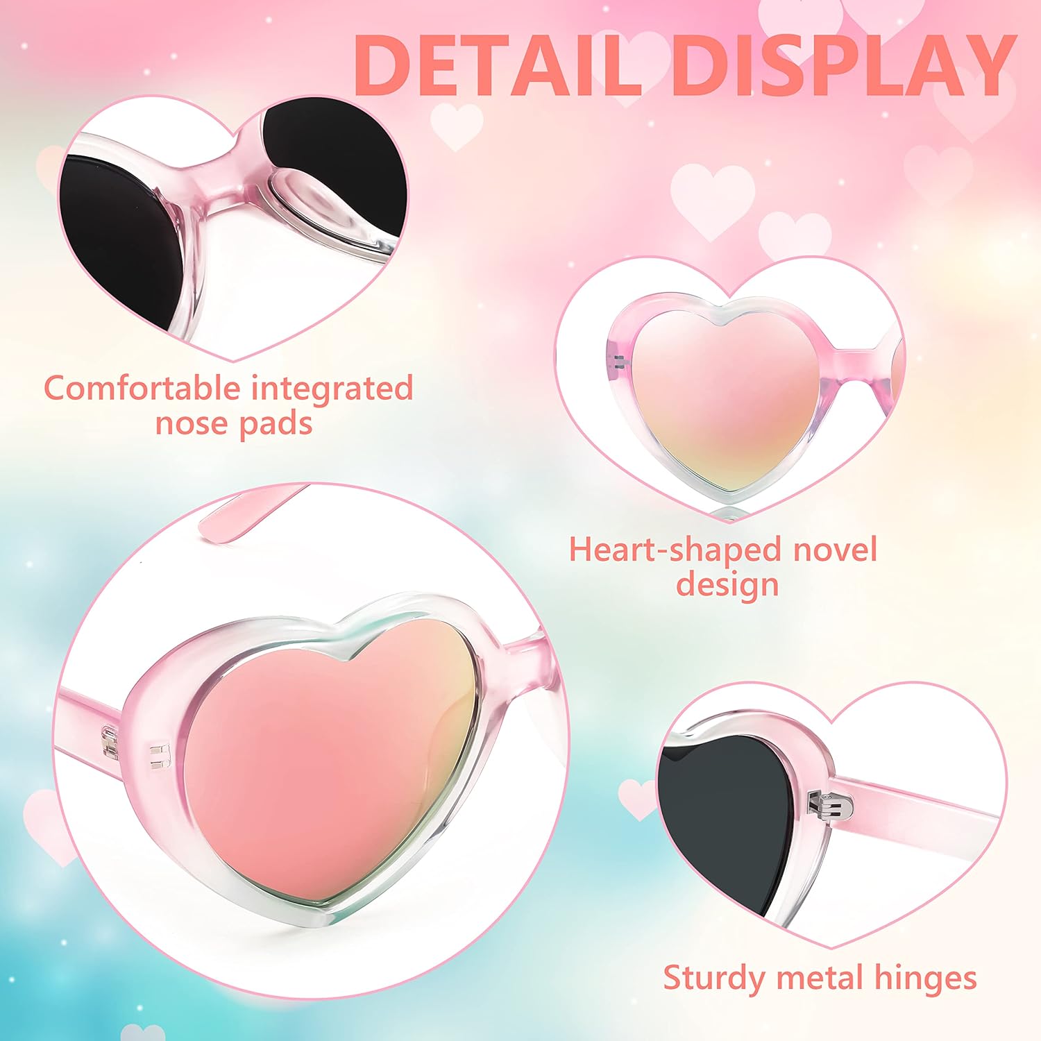 FEISEDY Polarized Heart Shaped Sunglasses Oversized Vintage Fashion Love Eyeglasses for Women UV400 B2337 - Image 4