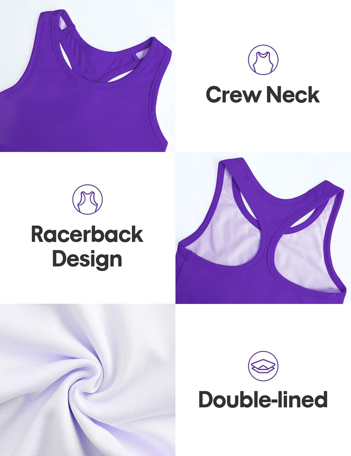 Gnainach Girls Sleeveless Tank Tops High Neck Cropped Tanks Basic Racerback Dance Top for Kids Teen Gymnastics 4-14Y - Image 5