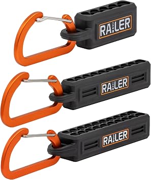 Railer Screwdriver Bit Holder Storage Organizer - 3 Pack 5-Hole, 10- Hole and 20-Hole Bit Holder with Carabiner