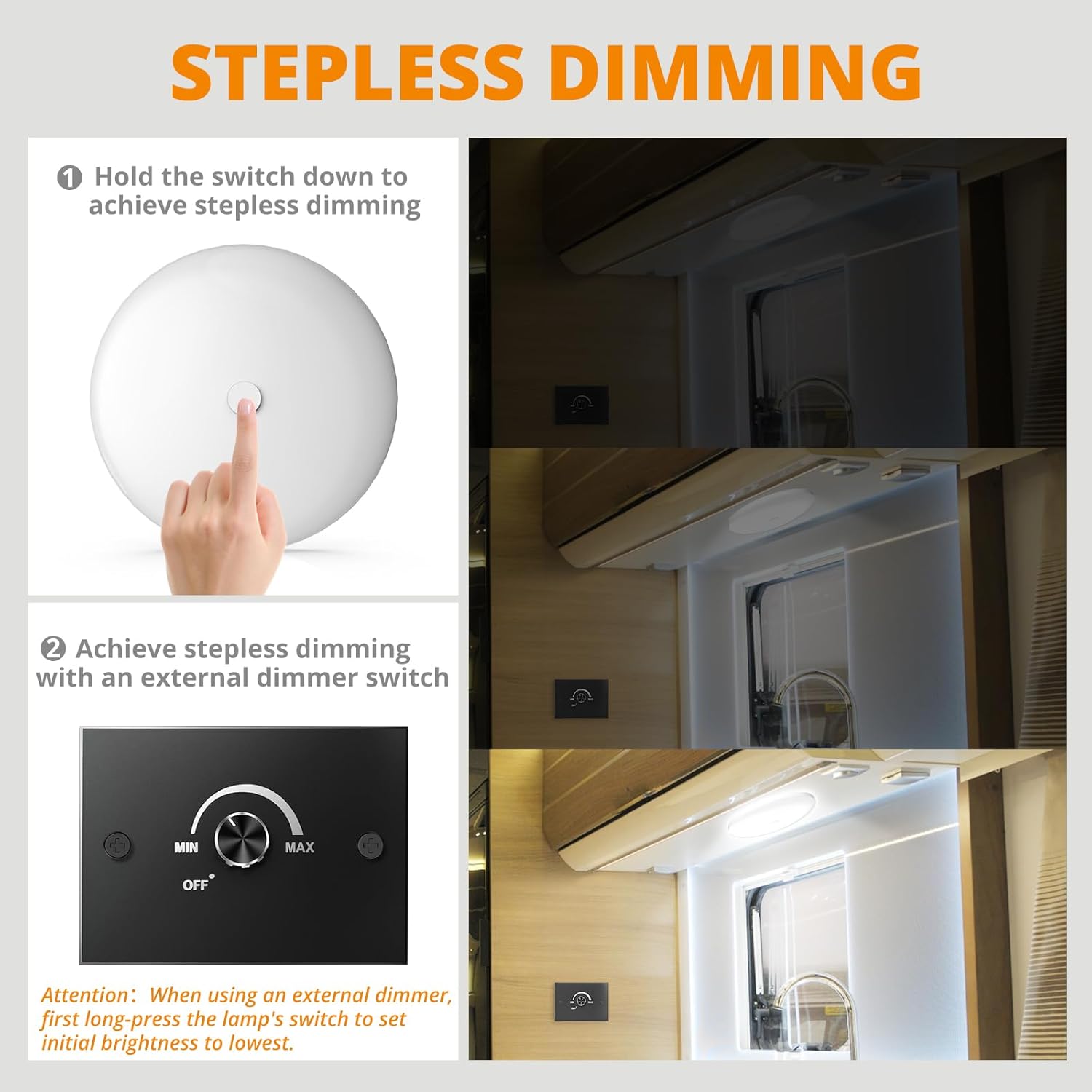 GZV RV Lights Interior, 12V RV LED Lights Interior, 4.5 RV LED Ceiling Puck Lights Interior 12V, 3 Color RV LED Lights for Inside/Camper/Trailer/Boat/Car (3000K/4000K/6000K, 6 Pack)