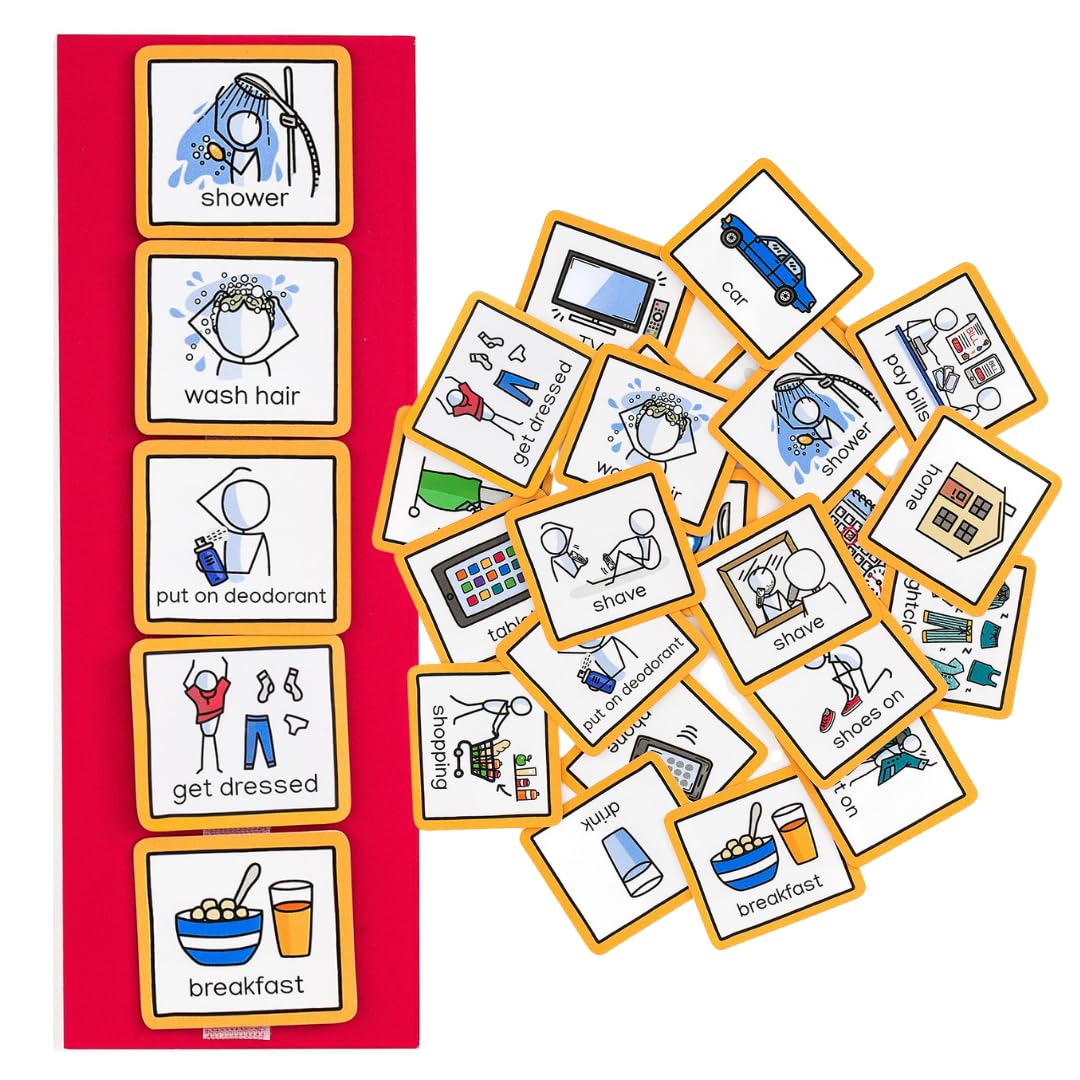 Snapklik.com : Visual Schedule For Adults (Red) Visual Timetable For ...