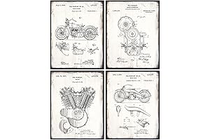 Adorn Your Sanctuary with Harley Davidson's Artistic Essence: Intriguing Patent Art Prints