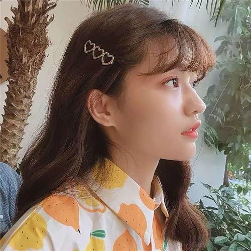 Miniatura 6 de Horquilla de aleación de corazón hueco de plata para el cabello, pinzas para el cabello, accesorios para el cabello para mujer y niñas