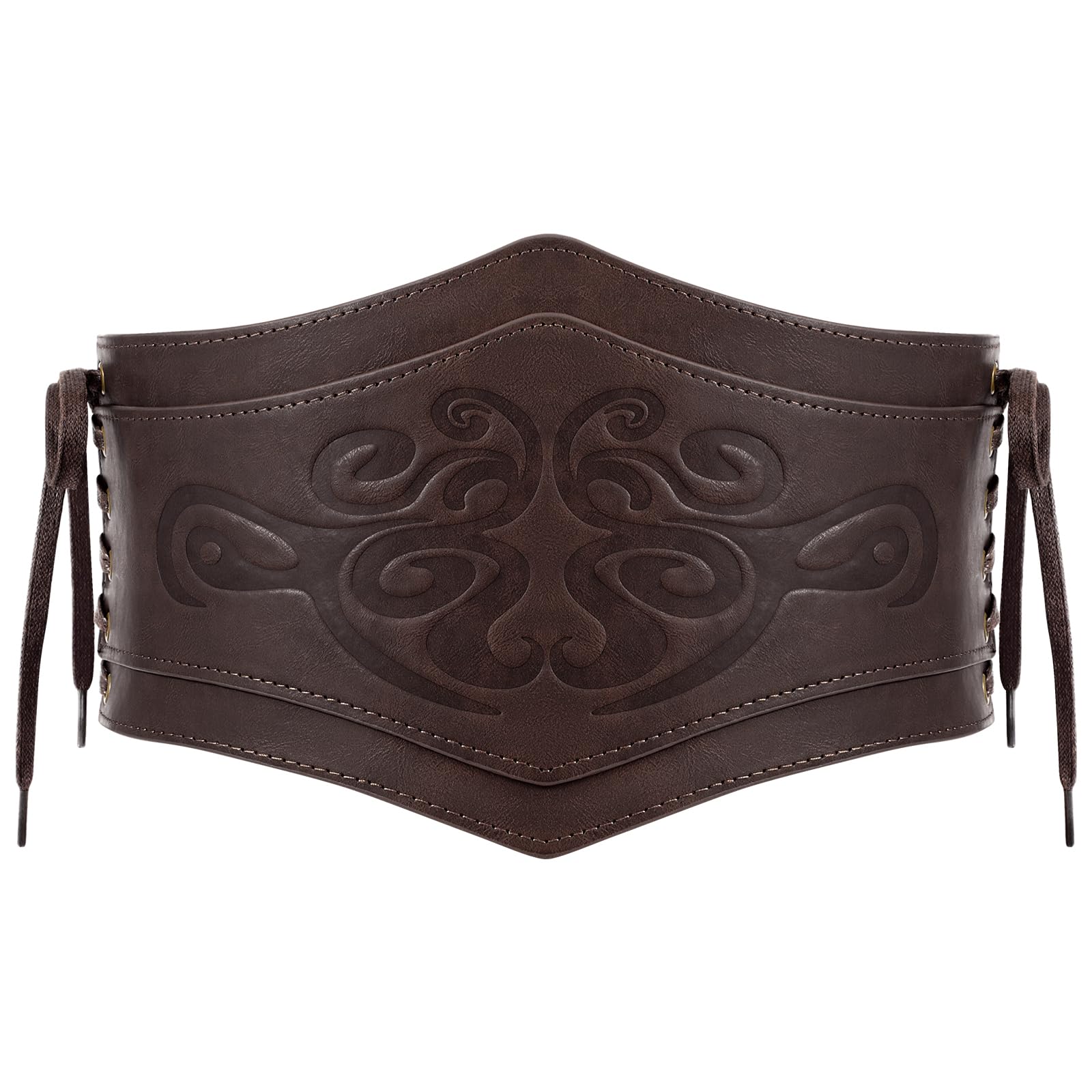 TRIWORKS Middeleeuws korset voor dames, Viking, elastische riem, piratenkorset, vintage, Halloween, carnaval, cosplay kostuum, bruin, Passende Taille 38.6-42.6 TRIWORKS Middeleeuws korset voor dames, Viking, elastische riem, piratenkorset, vintage, Halloween, carnaval, cosplay kostuum, bruin, Passende Taille 38.6-42.6