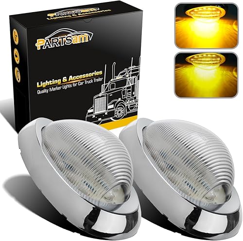 Miniatura 7 de Partsam 2 marcadores laterales LED de cabina ámbar de 6 pulgadas  luz LED de giro para montaje en superficie de 15 luces LED de repuesto para