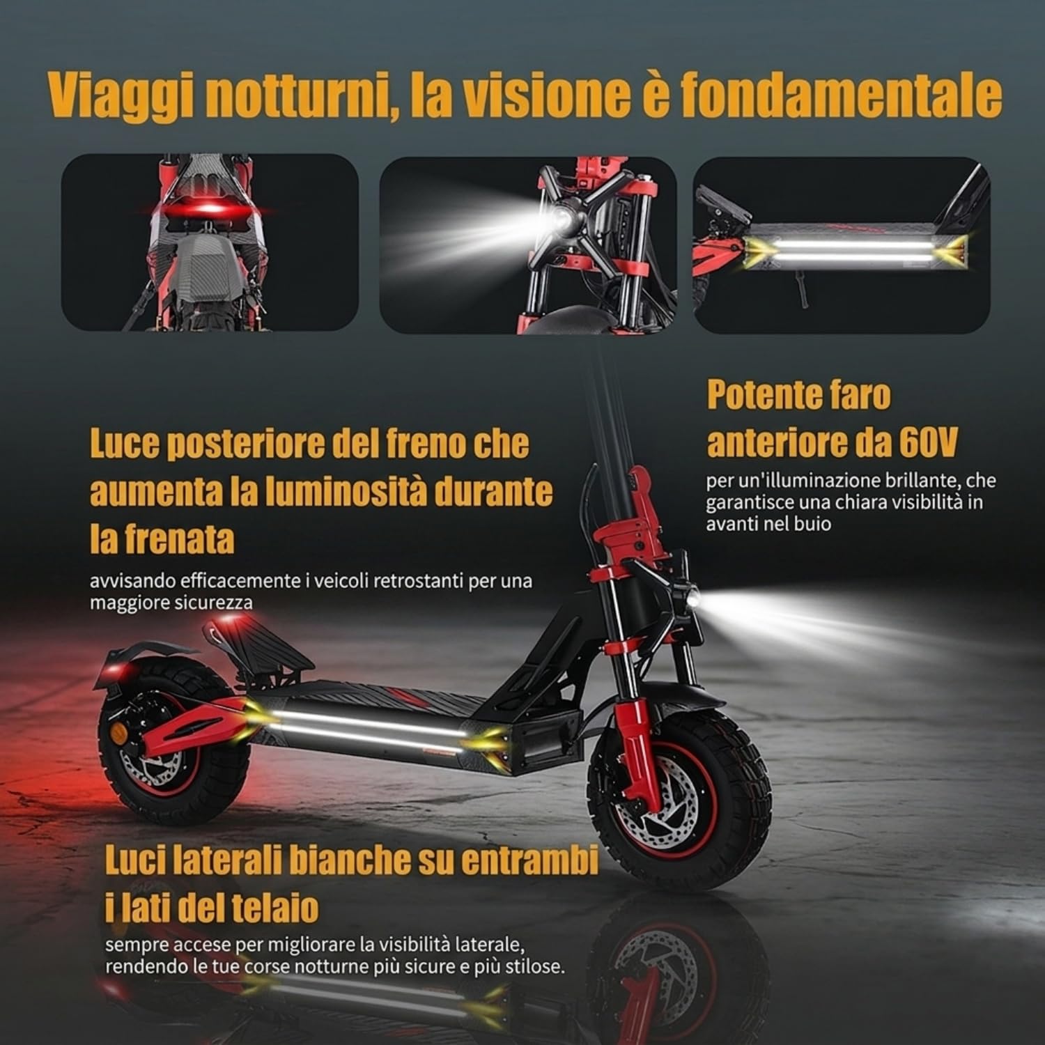 TW4PRO Monopattino Elettrico Pieghevole, 60V 23Ah, 45-60Km di Autonomia | Limite Di Velocità Sbloccabile, Display Ad Alta Definizione, Pneumatici 11", Sblocco NFC, Doppia Sospensione&Freno a Disco