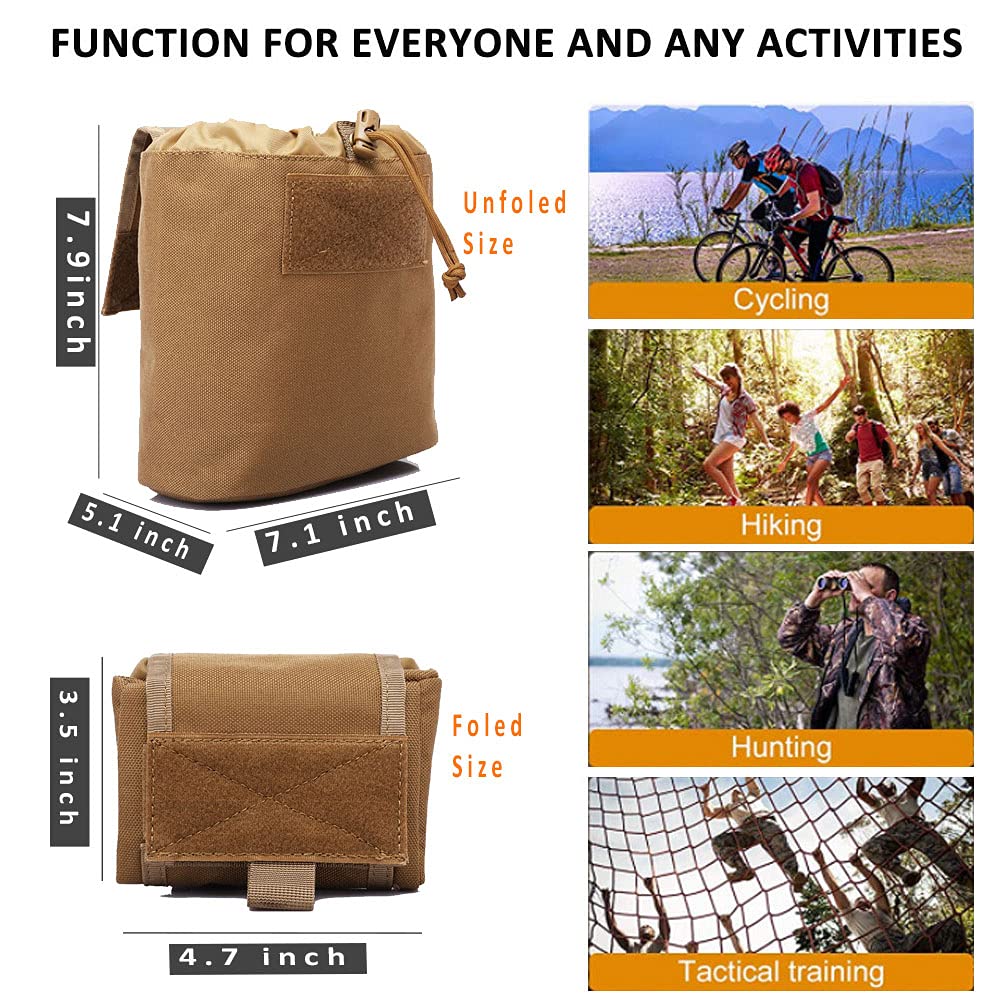 Molle Dump Pouch, Mag Dump Pouch Roll Up, Tactical Magazine Dum Pouch Black, Airsoft Dump Pouches for Tactical Belt