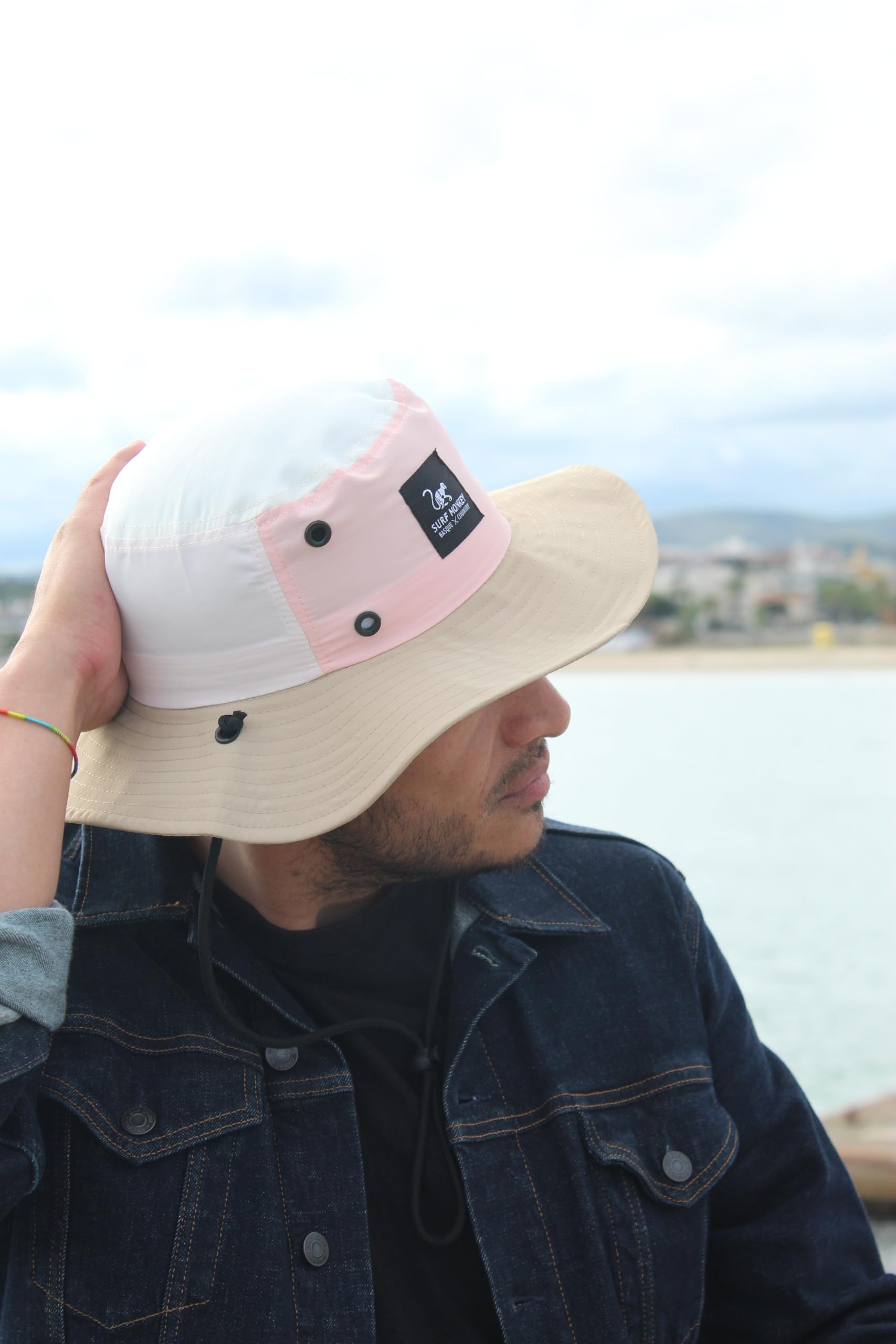 Surf Monkey Boonie Hat Imperméable avec cordon pour homme/femme Taille unique Polyester recyclé