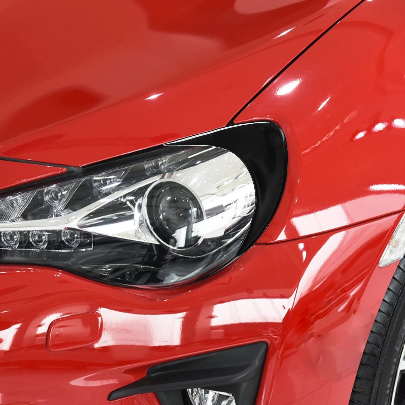 Kit carrozzeria per Toyota GT86 2013-2020, Accessori per Tuning, Copri palpebre per fari Anteriori, Adesivi Neri Lucidi.