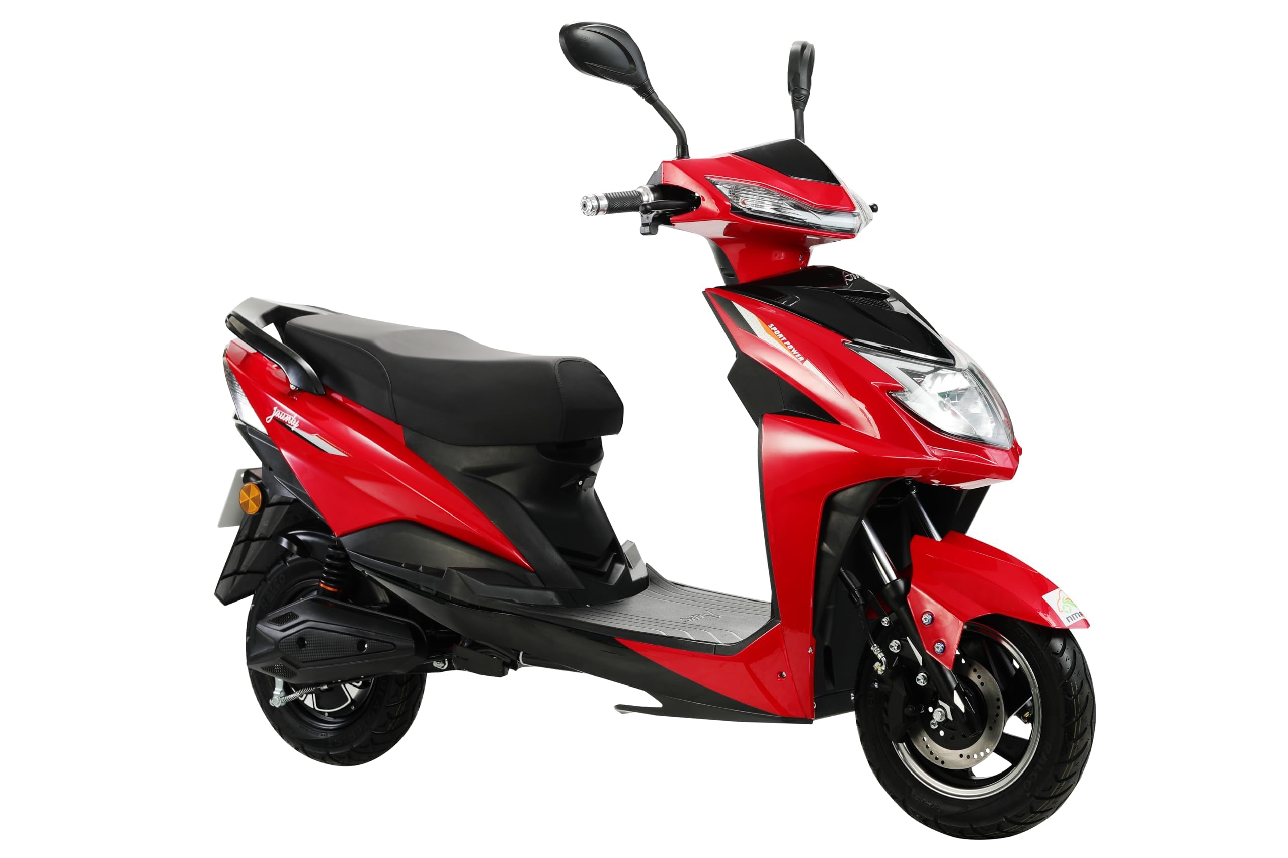 AMO Electric Bike Jaunty Lead Acid Two Wheeler 70Km-100Km Non-RTO in Red with Portable Charger Ex-Showroom P-image-27